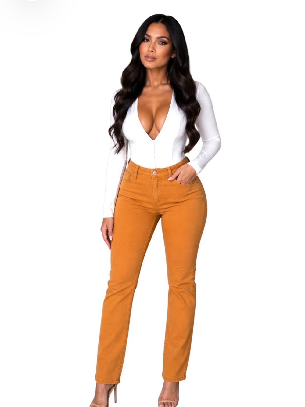 Arizona Jeans Women's Skinny Pants Mustard Gold Cotton Spandex Size 11